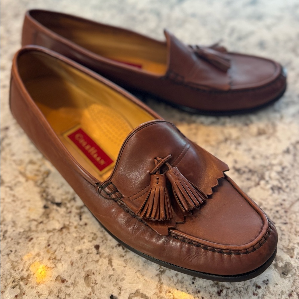 Cole Haan Tan Leather Tassel Loafers